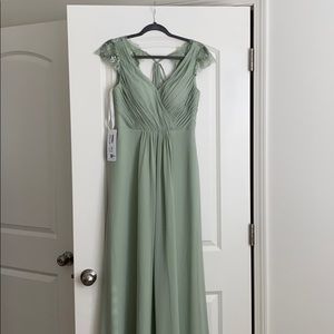 AZAZIE Veda Dusty Sage Bridesmaid Dress